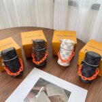 Louis Vuitton Unisex LV Monogram Barrel Pouch Bag Charm Brown Canvas Leather - immagine 5