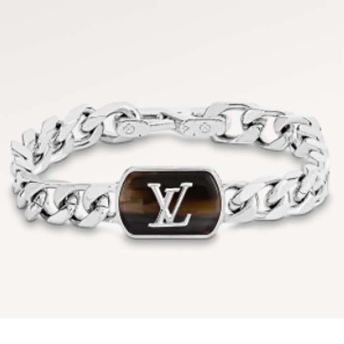 Louis Vuitton Unisex LV Shades Bracelet Brown Metal Silver-Colour Finish