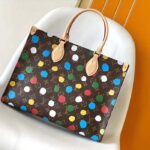 Louis Vuitton Unisex LVxYK OnTheGo MM Monogram Coated Canvas 3D Painted Dots Print – Image 8