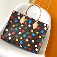 Louis Vuitton Unisex LVxYK OnTheGo MM Monogram Coated Canvas 3D Painted Dots Print (1)