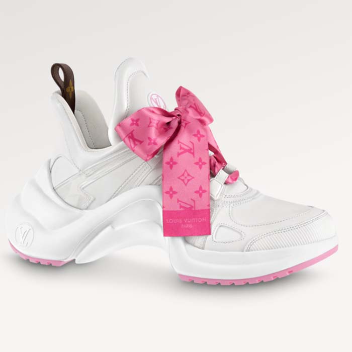 Louis Vuitton Women LV Archlight Sneaker Pink Mix Materials Monogram Ribbon Laces