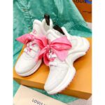 Louis Vuitton Women LV Archlight Sneaker Pink Mix Materials Monogram Ribbon Laces - Image 4