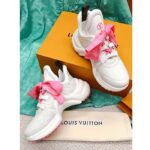 Louis Vuitton Women LV Archlight Sneaker Pink Mix Materials Monogram Ribbon Laces - Image 5
