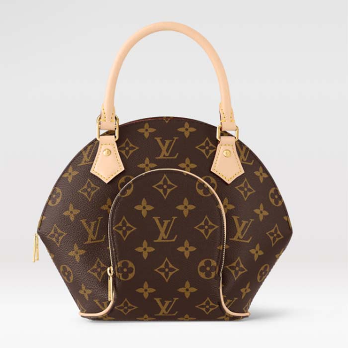 Louis Vuitton Women LV Ellipse PM Handbag Brown Monogram Coated Canvas Cowhide