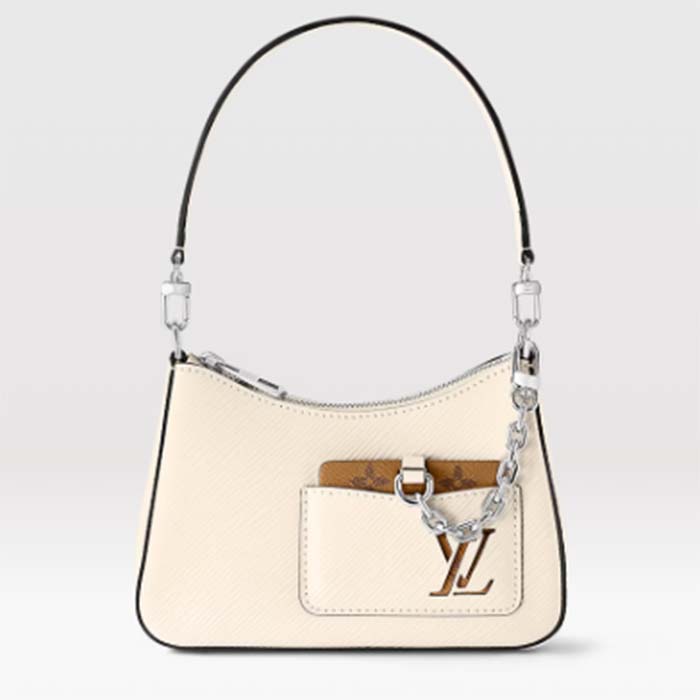 Louis Vuitton Women LV Marellini Handbag Quartz White Epi Grained Cowhide Leather