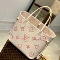 Louis Vuitton Women LV Neverfull MM Tote Pink Embossed Supple Grained Cowhide Leather (1)