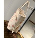 Louis Vuitton Women LV Neverfull MM Tote Pink Embossed Supple Grained Cowhide Leather - Image 5