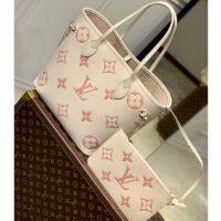 Louis Vuitton Women LV Neverfull MM Tote Pink Embossed Supple Grained Cowhide Leather (1)