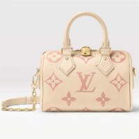 Louis Vuitton Women LV Speedy Bandouliere 20 Handbag Pink Monogram Empreinte Embossed Cowhide (1)