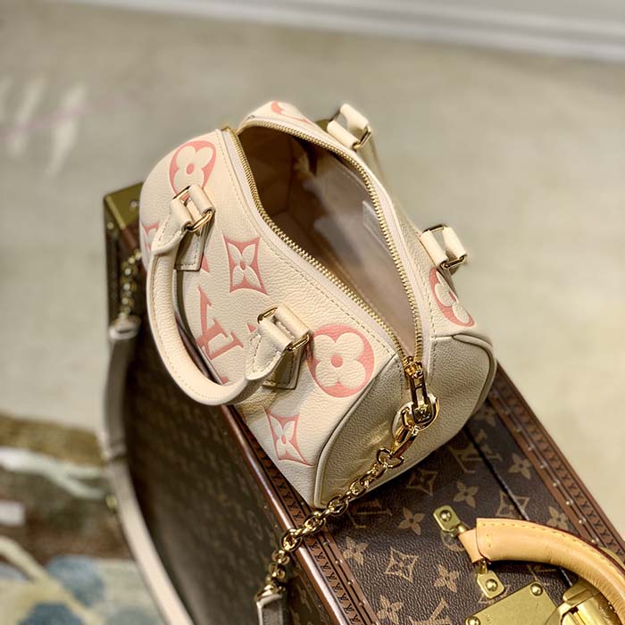 Louis Vuitton Women LV Speedy Bandouliere 20 Handbag Pink Monogram Empreinte Embossed Cowhide (8)