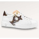 Louis Vuitton Women LV Time Out Sneaker Ecru Beige Mix Materials Monogram Flower