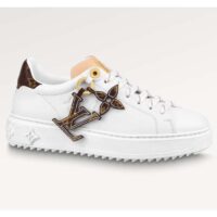 Louis Vuitton Women LV Time Out Sneaker Ecru Beige Mix Materials Monogram Flower (2)