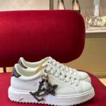 Louis Vuitton Women LV Time Out Sneaker Ecru Beige Mix Materials Monogram Flower - Image 2