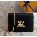 Louis Vuitton Women LV Twist Belt Chain Pouch Black Epi Grained Cowhide Leather - Imagen 2