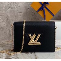 Louis Vuitton Women LV Twist Belt Chain Pouch Black Epi Grained Cowhide Leather (10)