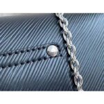 Louis Vuitton Women LV Twist Belt Chain Pouch Black Silver Epi Grained Cowhide Leather – Image 9