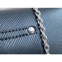 Louis Vuitton Women LV Twist Belt Chain Pouch Black Silver Epi Grained Cowhide Leather (4)