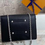 Louis Vuitton Women LV Twist Belt Chain Pouch Black Silver Epi Grained Cowhide Leather – Image 4