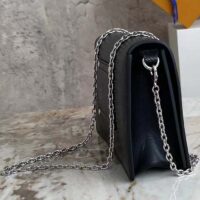 Louis Vuitton Women LV Twist Belt Chain Pouch Black Silver Epi Grained Cowhide Leather (4)