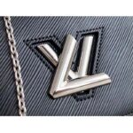 Louis Vuitton Women LV Twist Belt Chain Pouch Black Silver Epi Grained Cowhide Leather – Image 8
