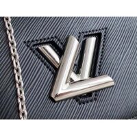 Louis Vuitton Women LV Twist Belt Chain Pouch Black Silver Epi Grained Cowhide Leather (4)