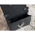 Louis Vuitton Women LV Twist Belt Chain Pouch Black Silver Epi Grained Cowhide Leather – Image 7