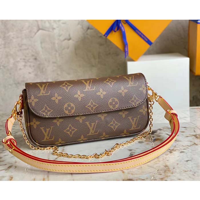Louis Vuitton Women LV Wallet On Chain Ivy Brown Monogram Coated Canvas (9)