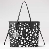 Louis Vuitton Women LVxYK Neverfull MM Tote Black White Embossed Grained Monogram Empreinte Cowhide (4)