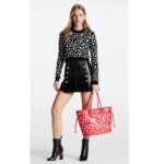 Louis Vuitton Women LVxYK Neverfull MM Tote Red White Embossed Grained Monogram Empreinte Cowhide - immagine 12