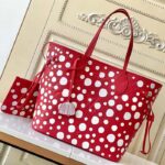 Louis Vuitton Women LVxYK Neverfull MM Tote Red White Embossed Grained Monogram Empreinte Cowhide - immagine 3
