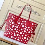 Louis Vuitton Women LVxYK Neverfull MM Tote Red White Embossed Grained Monogram Empreinte Cowhide - immagine 4