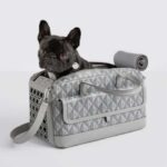 Dior Unisex CD Hit The Road Pet Carrier Bag Gray Diamond Canvas Smooth Calfskin - immagine 12