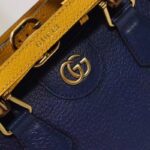 Gucci GG Women Diana Mini Tote Bag Royal Blue Leather Double G - Image 7