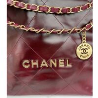 Chanel Women CC 22 Handbag Shaded Calfskin Gold-Tone Metal Pink Burgundy (1)