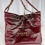Chanel Women CC 22 Handbag Shaded Calfskin Gold-Tone Metal Pink Burgundy - Bild 2