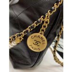 Chanel Women CC 22 Mini Handbag Shiny Crumpled Calfskin Gold-Tone Metal Black - immagine 6