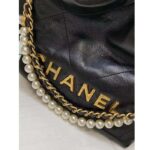 Chanel Women CC 22 Mini Handbag Shiny Crumpled Calfskin Gold-Tone Metal Black - immagine 5