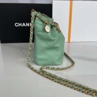 Chanel Women CC Small Bucket Bag Lambskin Resin Gold-Tone Metal Light Green (1)