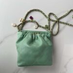 Chanel Women CC Small Bucket Bag Lambskin Resin Gold-Tone Metal Light Green - Image 2