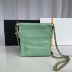 Chanel Women CC Small Bucket Bag Lambskin Resin Gold-Tone Metal Light Green - Image 5