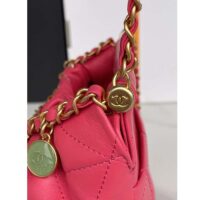 Chanel Women CC Small Bucket Bag Lambskin Resin Gold-Tone Metal Pink (1)