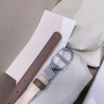 Dior CD Women 30 Montaigne Reversible Belt Latte Beige Smooth Calfskin - Imagen 7