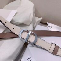 Dior CD Women 30 Montaigne Reversible Belt Latte Beige Smooth Calfskin (6)