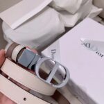 Dior CD Women 30 Montaigne Reversible Belt Latte Beige Smooth Calfskin - Imagen 4