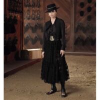 Dior CD Women D-Grace Ballet Pump Black Transparent Mesh Lambskin Roses Embroidery (6)
