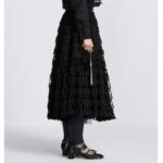 Dior CD Women D-Grace Ballet Pump Black Transparent Mesh Lambskin Roses Embroidery – Image 12