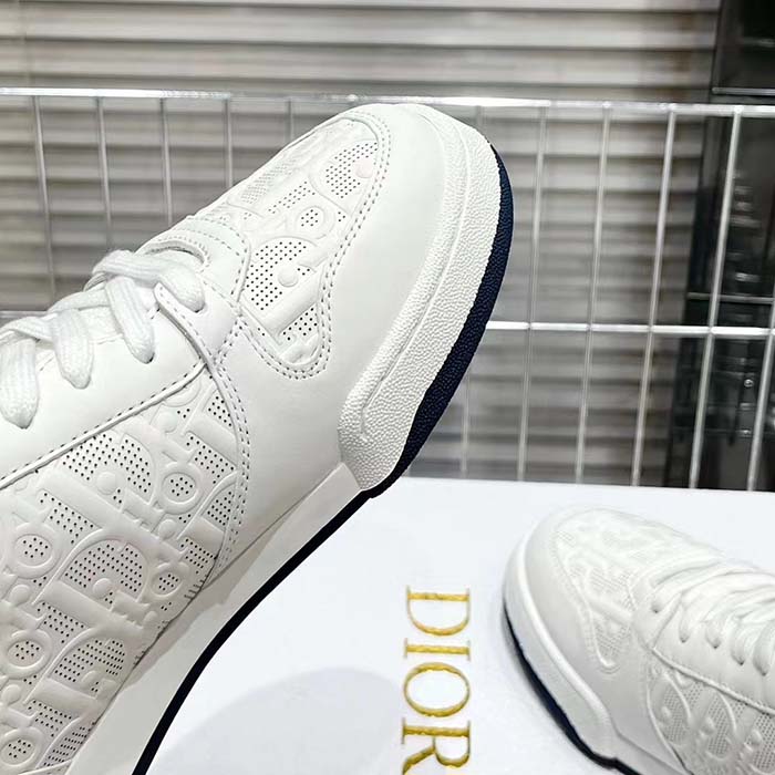 Dior Unisex Shoes CD Dior One Sneaker White Dior Oblique Perforated Calfskin