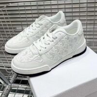Dior Unisex Shoes CD Dior One Sneaker White Dior Oblique Perforated Calfskin (8)