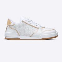Dior Unisex Shoes CD One Sneaker White Gold-Tone Dior Oblique Perforated Calfskin (10)