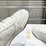 Dior Unisex Shoes CD One Sneaker White Gold-Tone Dior Oblique Perforated Calfskin - Image 10